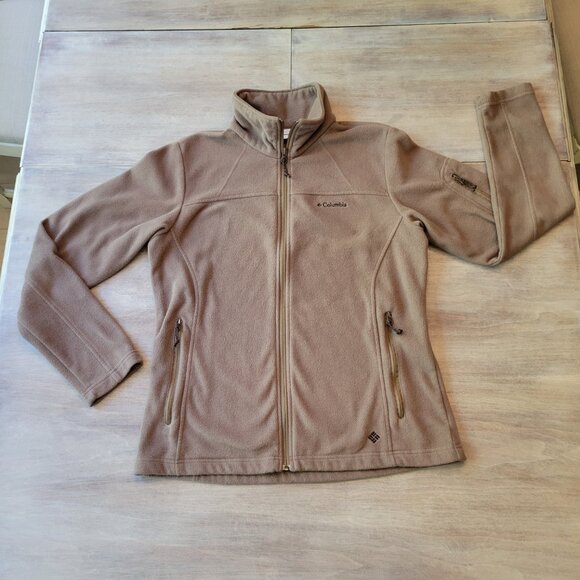 Columbia Women's Jacket Polar Fleece Zip-Up Athletic Brown Sz Medium - Picture 3 of 10